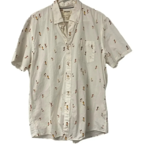 Goodthreads Shirt Poplin Skateboard Button Down Short Sleeve‎ Shirt Size XL - Picture 1 of 7